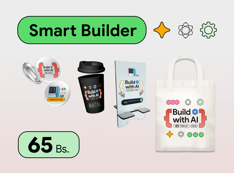 Paquete Smart Builder: 2 pines, vaso, bolsa y portacelular Build with AI